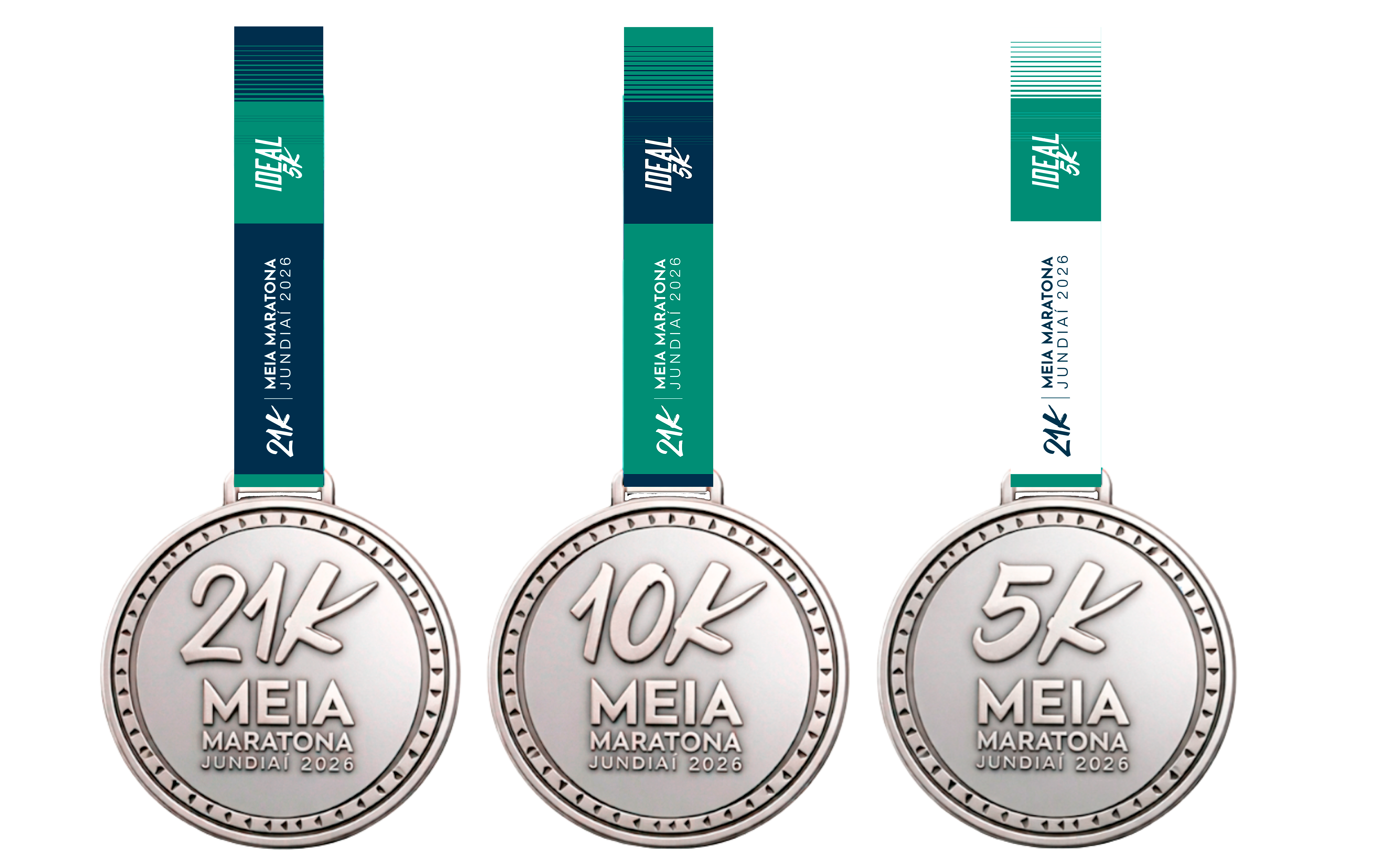 Medalhas 21K, 10K e 5K da 1&ordf; Meia Maratona de Jundia&iacute; 2026